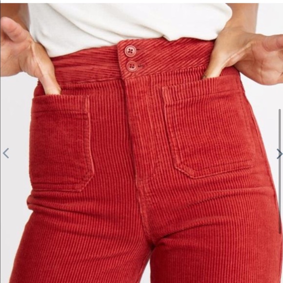 NEW Marine Layer Tally Corduroy Wide Leg Cropped Pant Rosewood Retro 2 and 4 - Picture 7 of 7
